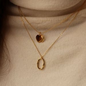 Chris April Venta al por mayor Plata de Ley 925 Collar ovalado personalizado chapado en oro <span class=keywords><strong>simple</strong></span> - Product Image 3