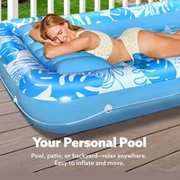 Lit flottant gonflable en PVC, lit flottant avec dossier, matelas flottant gonflable à double usage pour piscine et plage