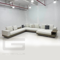 Ensemble de canapés d'accueil combinés Gainesville, 7 places, en tissu, style moderne et contemporain, canapé sectionnel de grande taille