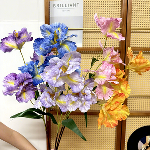 3 Cabezas de <span class=keywords><strong>Iris</strong></span> de Seda Alice, Flores Artificiales Realistas para Decoraciones de Boda, Arreglos Florales, Hogar y Hotel - Product Image 2