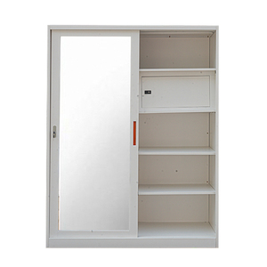 Armoire coulissante en acier pour chambre à coucher, 2 portes, armoire en métal - Product Image 5
