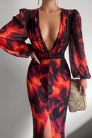 R30103S 2022 jupes longues imprimées à chaud jupes de vacances européennes et américaines nouvelle mode explosive robes décontractées robe de grande taille