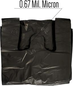 Bolsa para camisetas HuamaohengchunLarge Plain Black de 400 unidades, con relieve, 12 pulgadas x 7 pulgadas x 22 pulgadas, 17 micras, negra con asa - Product Image 3
