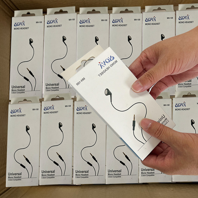 Professional 3.5mm Plug in Ear Earphones Wired One Ear Earphones Disposable Tour Guide Mono Single Side Earphone Headphone