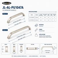 Poignée de meuble moderne en alliage d'aluminium nickel brossé 96-128 mm pour armoire de cuisine, commode, usage en entrepôt, durable et antirouille
