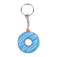 Porte-clés 3D en PVC de haute qualité, personnalisable, multicolore, en forme de donut, pour sacs et clés