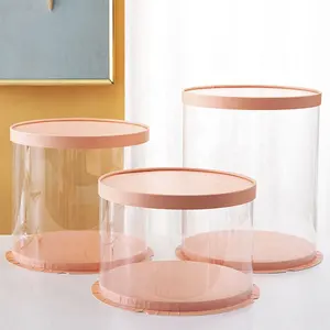 Boîte d'emballage de gâteaux de bonne qualité, boîtes à gâteaux épaisses rondes transparentes de 8 pouces, 10 pouces et 12 pouces