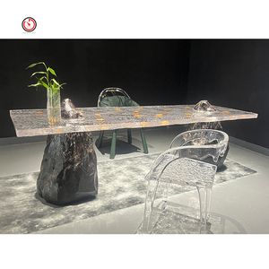 TT Hot Sale Style Customized Antique Luxury Embedded Natural Tree <strong>Leaves</strong> <strong>Rectangle</strong> Acrylic Office <strong>Tables</strong> - Product Image 1