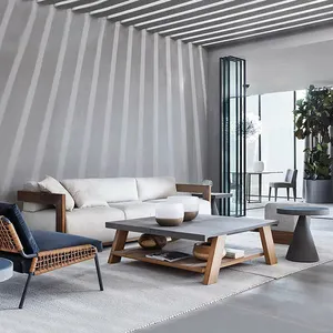 Indoor-Luxus-Sofa garnitur im europäischen Stil Hotel Teak Tisch Gartenmöbel Sofa Teak für den Garten