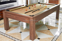 Mesas de Billar Multifuncionales de Lujo Personalizadas con Patas de Madera Maciza y Mesa de Comedor en Uno