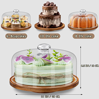 Ensemble de présentoirs à desserts 6-en-1 pour anniversaire, cuisine, plateau de service multifonction, support à gâteau en bois