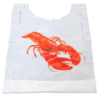 Vente en gros de bavoirs jetables en plastique PE pour homard avec logo personnalisé tablier de fête pour écrevisses et fruits de mer bavoir pour restaurant