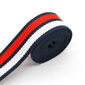 Direct Supply Cotton Red Roll 3-6cm Wide Handbag Shoulder Strap Cotton Stripe Woven Belt For Cotton Ribbon Backpack Bag Belt