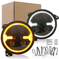 Phare LED à 4 lentilles Matrix 9 pouces Cross Halo, clignotant séquentiel ambre pour Jeep Wrangler JL, accessoires tout-terrain