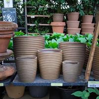 Pot Bunga Multi warna, pot tanam luar ruangan, pot bunga tanah liat serat, pot bunga keramik tanah liat ungu