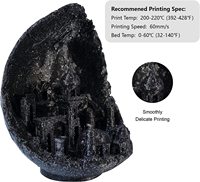 Filamentos PLA Brillantes HELLO3D, Filamento Negro con Purpurina de 1.75mm, Filamento Brillante para Impresión 3D con Efecto Cielo Estrellado