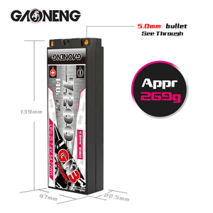 Batería LiPo GNB GAONENG 7200MAH 2S HV 7.6V 140C para RC, LCG Delgada 2S 5mm con Caja Rígida Integrada, Paquete de Competición para Coche/Barco RC 1/10 - Product Image 3