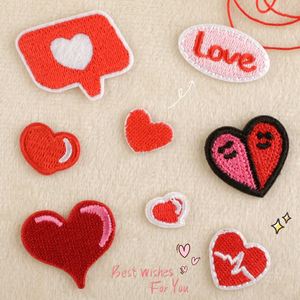 Stock Iron on Backing Cute Mini Embroidery <b>Red</b> Heart love Valentine Patch for Luggage Tag Bag Decoration - Product Image 1