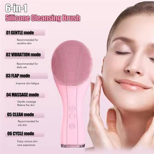 Brosse nettoyante électrique pour le <span class=keywords><strong>visage</strong></span> en silicone imperméable pour hommes et femmes, nettoyage en profondeur avec fonctions exfoliantes et massantes - Product Image 3