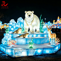 Installation artistique de lanternes chinoises personnalisées, ensemble de lanternes géantes LED en forme d'animaux, imperméables, faites à la main, fournitures de fête festives en plein air
