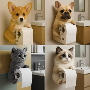 Nuevo producto transfronterizo, estatua de perro bonita, adorno de resina, Rollo colgante de pared para inodoro, soporte de <span class=keywords><strong>papel</strong></span> para decoración navideña del hogar - Product Image 2