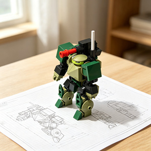 Patrol Trooper No 3 DIY Mecha Robot Building <b>Blocks</b> Bricks Set STEM Educational Construction Assembly Toy Kit For Kids Boys Gift - Product Image 3