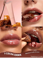 Baume à lèvres minéral de haute qualité avec pendentif, gloss hydratant, parfum chocolat blanc, teinte à lèvres imperméable
