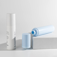 Flacon pompe sans air en AS dépoli de 15 ml, 30 ml, 50 ml pour sérum et lotion, estampage à chaud, logo personnalisé, emballage en gros