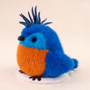 Venta al por mayor peluche pequeño pájaro de simulación animal relleno decoración del hogar niños fiesta de cumpleaños regalo suave pájaro realista muñeca de juguete - Product Image 3