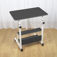Escritorio de Computadora Móvil y Ajustable de Madera para Junto a la Cama con Nivel de Almacenamiento, en Oferta