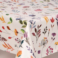 Nappe rectangulaire en PVC à imprimé floral personnalisé, imperméable et résistante à l'huile, pour salle à manger