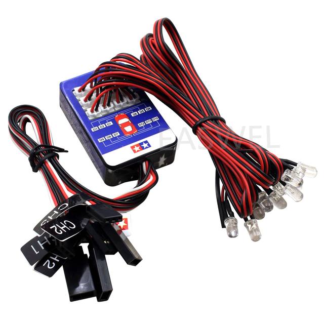 Fozen Multi-Function Ultra Bright 12 LED Lamp Light System Kit for 1/10 1/8 RC Car HSP Tamiya CC01 Axial SCX10 D90
