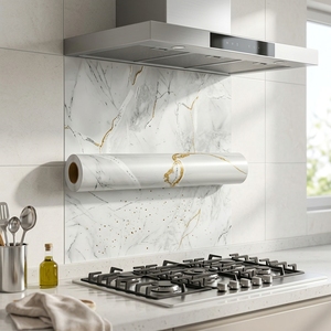Carta da Parati Adesiva Effetto Marmo, Adesivi Murali in <span class=keywords><strong>PVC</strong></span> Spesso <span class=keywords><strong>per</strong></span> Cucine e Bagni - Product Image 4