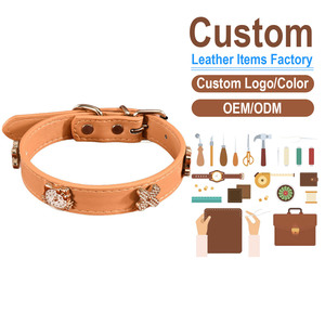Collar de Perro Personalizado de Cuero PU para Perros Pequeños y Medianos, Collar Ajustable y Duradero para Mascotas, Cómodo y Elegante para Paseos Diarios - Product Image 1