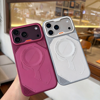 Coque de téléphone magnétique en nid d'abeille rafraîchissante pour iPhone 18 Pro 17 16 15 Pro Max, protection antichoc, finition mate givrée