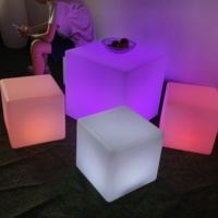 LED-Stuhl Würfel RGB Farbwechsel Plastik LED-Beleuchtete Bartische Stühle Party Solar-Betriebene Heim-Möbel Sitzbeleuchtung Club