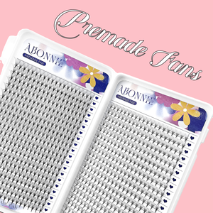 Набор готовых пучков ресниц Abonnie 12D, широкие, в большой коробке, с узким заостренным тонким основанием, длинные норковые ресницы на длинной ножке, готовые пучки для наращивания - Product Image 2