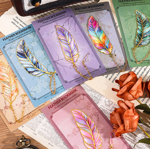 Segnalibro in Metallo a Forma di Piuma, Elegante Clip <span class=keywords><strong>per</strong></span> Pagine, <span class=keywords><strong>Regalo</strong></span> Creativo Multifunzionale <span class=keywords><strong>per</strong></span> Studenti e Insegnanti, Colori Assortiti - Product Image 6