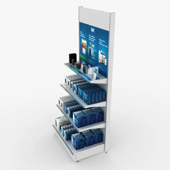 cellphone end cap display stand shelves wig shelving display mobile phones product pricing display racks KD with oled