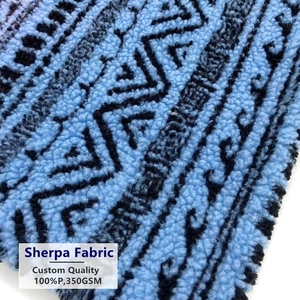 Cómodo polar <span class=keywords><strong>azul</strong></span> bohemio diseño 100% poliéster tejido 350gsm impreso Sherpa tela polar para chaquetas de invierno - Product Image 1