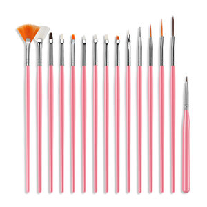 Lot de 15 pinceaux fins en nylon pour nail art, brosses à rayures en plastique acrylique pour dessin de lignes et peinture au gel - Product Image 2