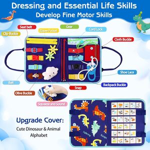 Cadeau de Noël et de Thanksgiving 2024, jouet éducatif Montessori pour enfants en bas âge, jouet en feutre, tableau d'activités silencieux, livres silencieux pour garçon et <span class=keywords><strong>fille</strong></span> - Product Image 5