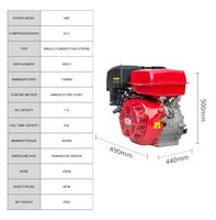 Motor de Gasolina Euro 5 de 196cc 190F al por Mayor, Monocilíndrico, de Cuatro Tiempos, Arranque Eléctrico, Refrigerado por Aire