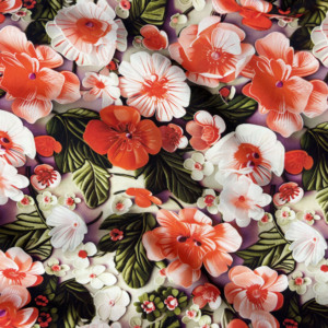 Rouleau de tissu en viscose imprimé floral 5D, Challis en rayonne pour robes, vente en gros - Product Image 6
