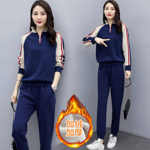 Traje deportivo de lana gruesa para <span class=keywords><strong>mujer</strong></span>, conjunto de dos piezas de manga larga de talla grande, versión coreana, <span class=keywords><strong>Otoño</strong></span>/<span class=keywords><strong>Invierno</strong></span>, <span class=keywords><strong>2022</strong></span> - Product Image 4