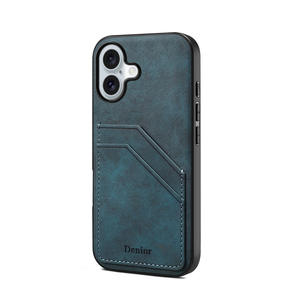 Denior | Tas kartu Slot ganda casing ponsel kulit PU untuk iPhone 16 Pro Max Series & tas kartu (2 Slot kartu) - Product Image 2