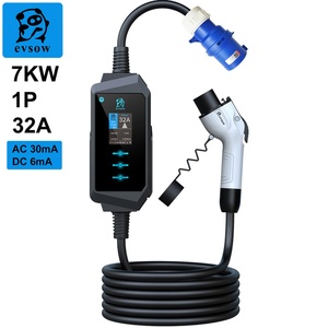 Chargeur de voiture électrique portable rapide EVSOW 32A GBT réglable 22 kW, nouveau - Product Image 5