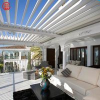 Kits de système de toit à persiennes étanche Gazebo extérieur Jardin Pergola en aluminium bioclimatique PVC aluminium personnalisé 10 ans MDF