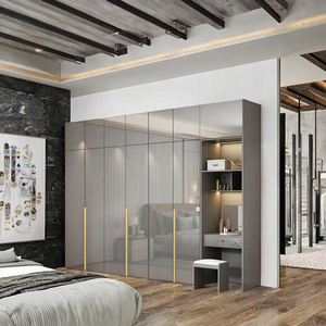 Muebles de Dormitorio Modernos Hechos a Medida, Armario de 6 Puertas con Luz LED y Puerta de Vidrio, Organizador de Ropa para el Hogar - Product Image 3