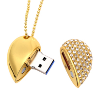 Flashdisk USB 2.0 8GB Bentuk Hati Kalung Berlian Romantis Memory Stick Gantungan Kunci Gratis Ide Hadiah Pernikahan Baru Bahan Logam